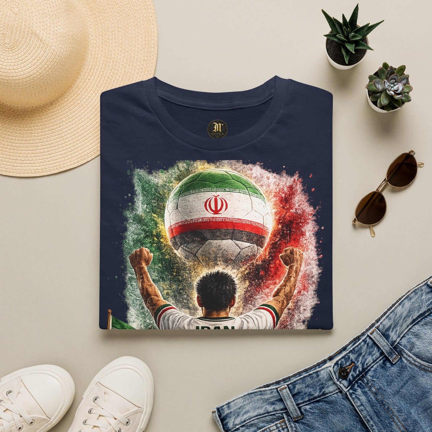 Iran Fußball Fan T-Shirt | Iran Supporter Shirt | Iran Fan Design | Fußball Fanartikel | Geschenk für Iran Fans