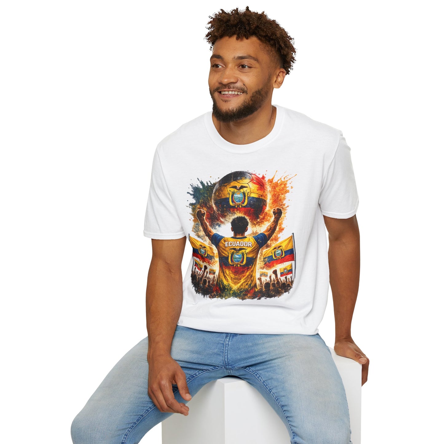 Ecuador Fußball Fan T-Shirt – Ecuador Flagge Supporter Design | Fußball Fanartikel | Geschenk für Fußballfans