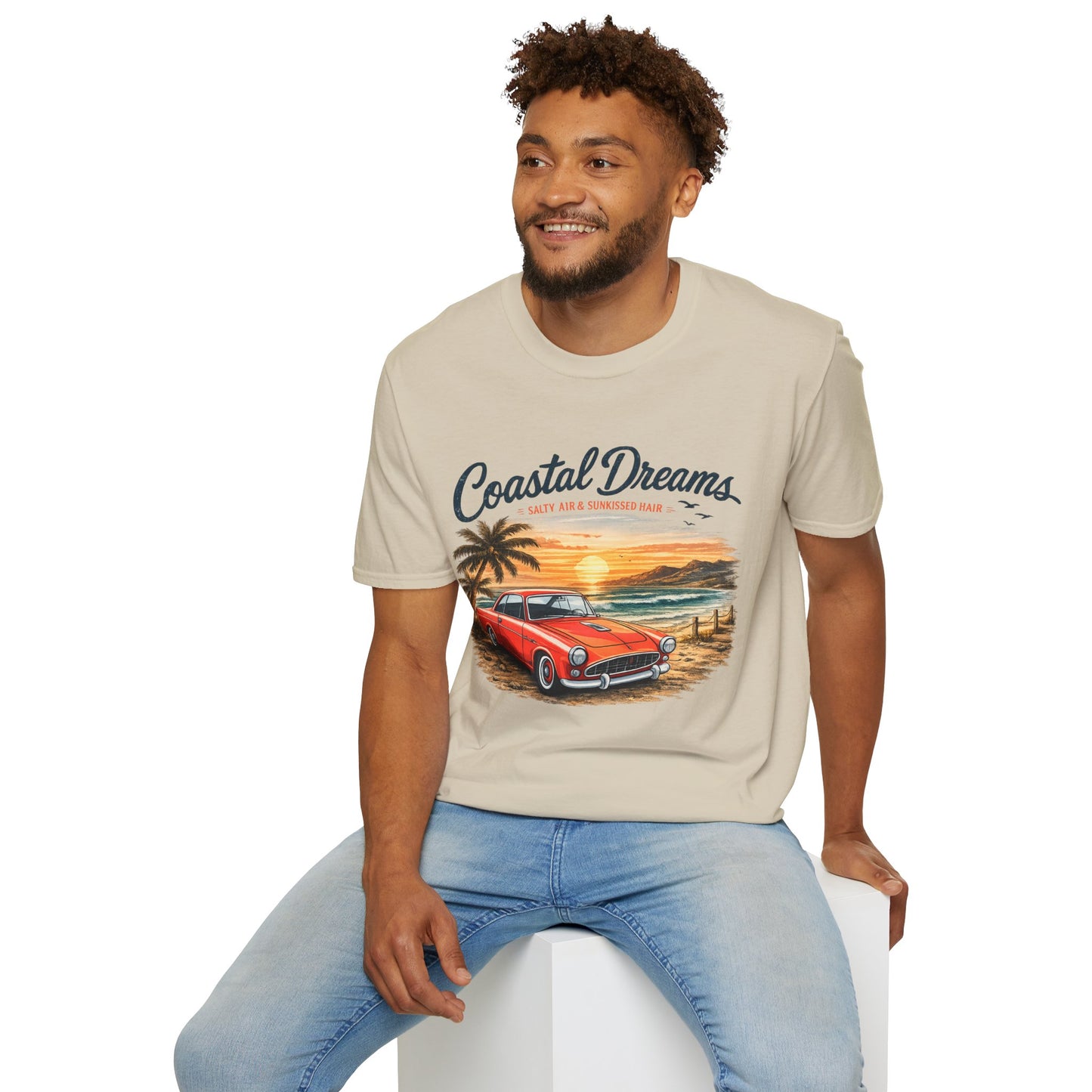 Coastal Dreams T-Shirt – Salzige Luft & Sonnengeküsstes Haar | Vintage Oldtimer Strand Motiv