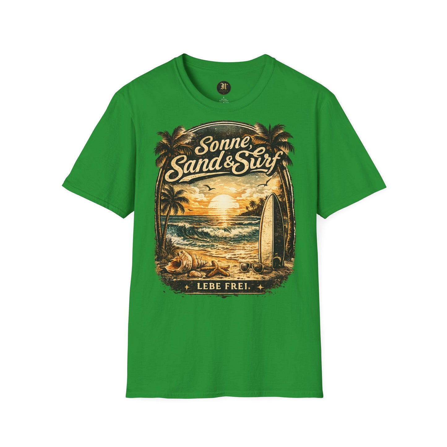 🌴 Sonne, Sand & Surf T-Shirt – Lebe Frei | Vintage Beach Lifestyle Design