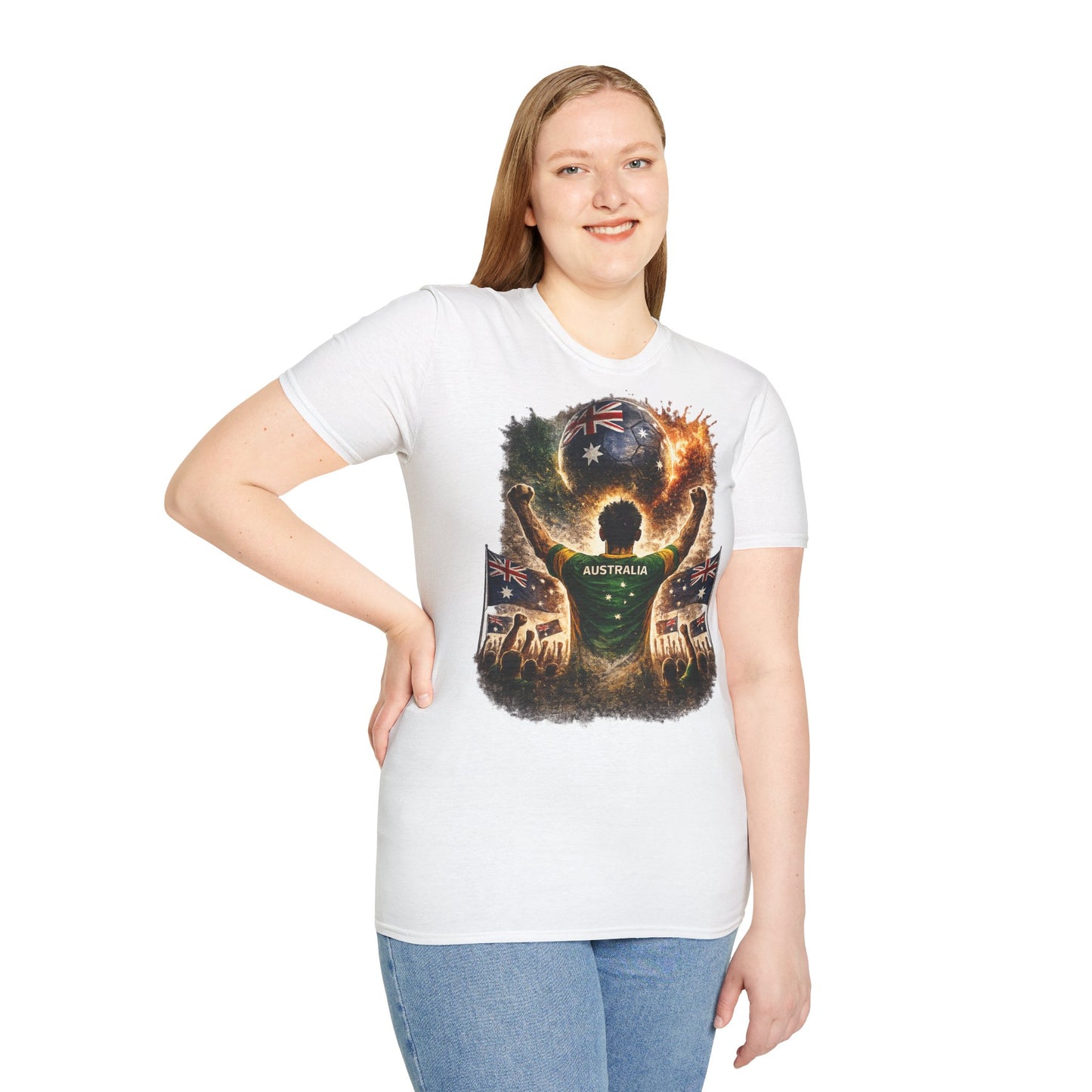 Australien Fußball Fan T-Shirt – Australien Flagge Supporter Design | Fußball Fanartikel | Geschenk für Fußballfans