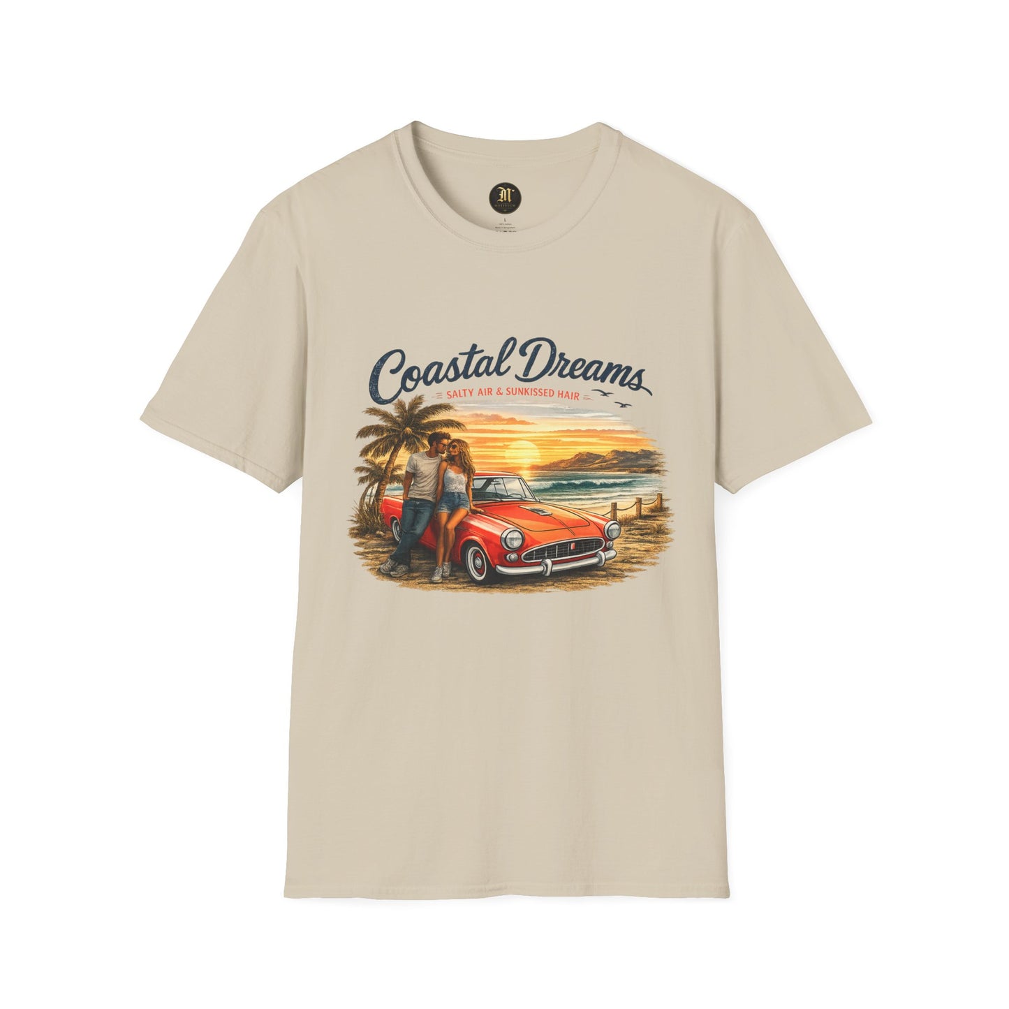 Coastal Dreams T-Shirt – Salty Air & Sunkissed Hair | Vintage Strand Oldtimer Paar Design | Sommer Shirt