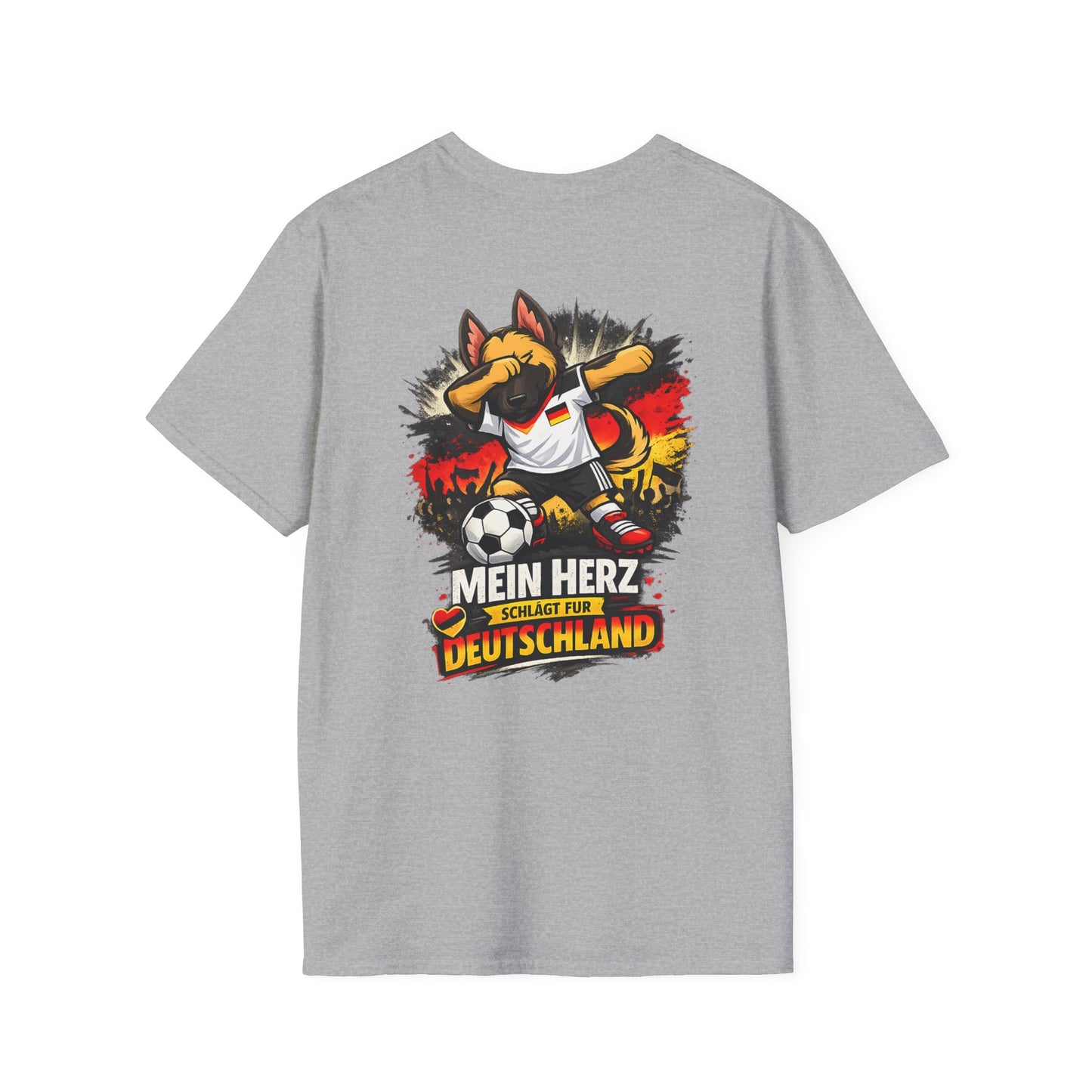 Deutschland Fußball Fan Hund T-Shirt – Front & Back Print Schäferhund Dabbing Fan-Shirt
