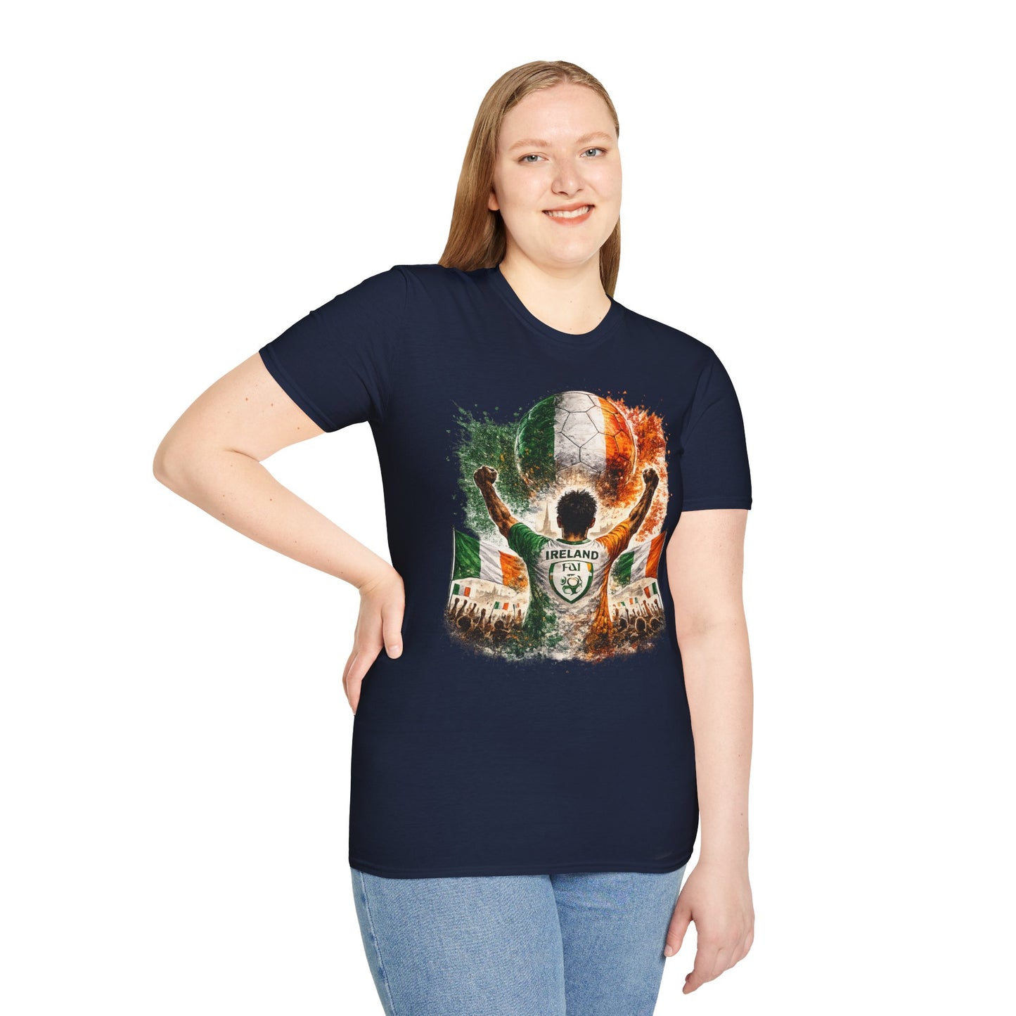 Irland Fußball Fan T-Shirt – Irland Flagge Supporter Design | Fußball Fanartikel | Geschenk für Fußballfans
