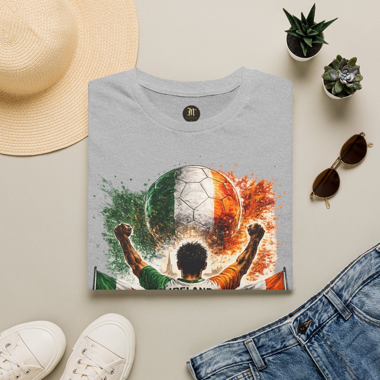 Irland Fußball Fan T-Shirt – Irland Flagge Supporter Design | Fußball Fanartikel | Geschenk für Fußballfans