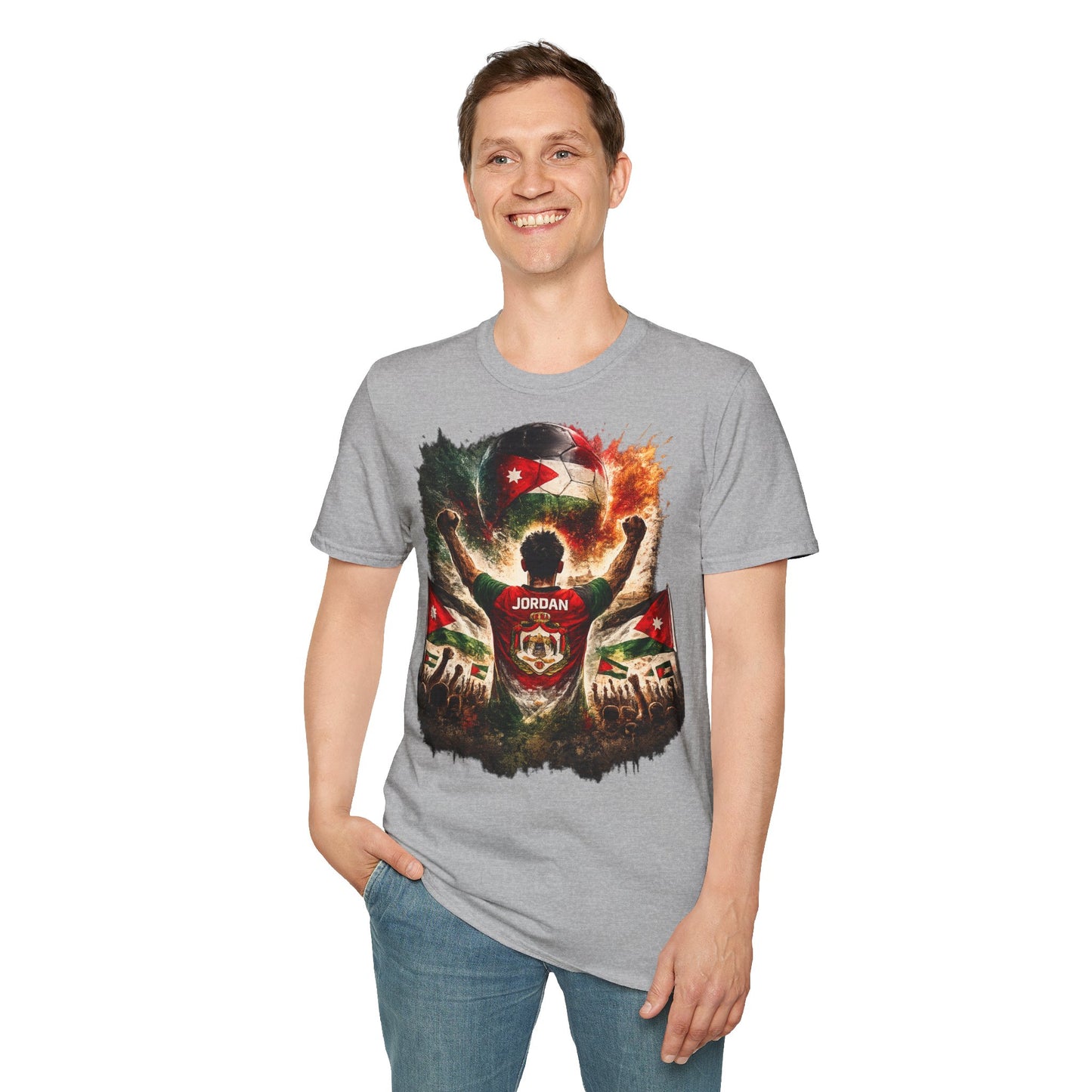 Jordanien Fußball Fan T-Shirt – Jordanien Flagge Supporter Design | Fußball Fanartikel | Geschenk für Fußballfans