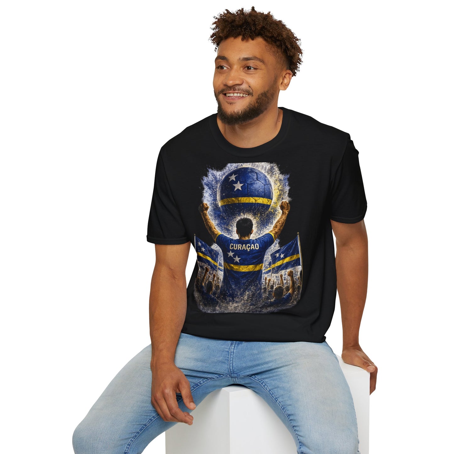 Curaçao Fußball Fan T-Shirt | Curaçao Supporter Shirt | Curacao Fan Design | Fußball Fanartikel | Geschenk für Curaçao Fans