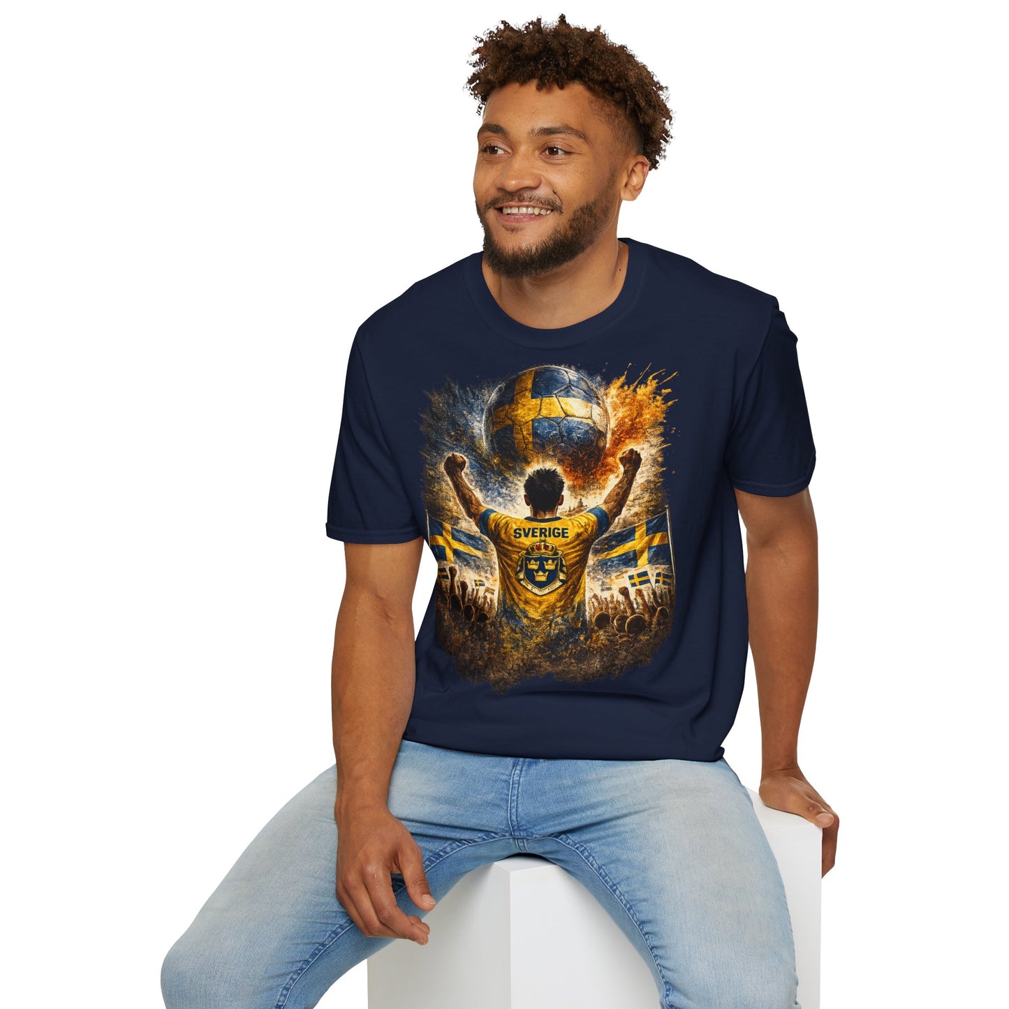 Schweden Fußball Fan T-Shirt – Schweden Flagge Supporter Design | Fußball Fanartikel | Geschenk für Fußballfans