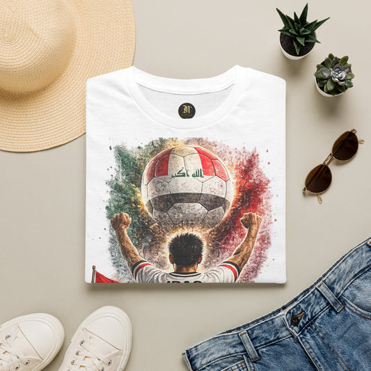 Irak Fußball Fan T-Shirt | Irak Supporter Shirt | Iraq Fan Design | Fußball Fanartikel | Geschenk für Irak Fans