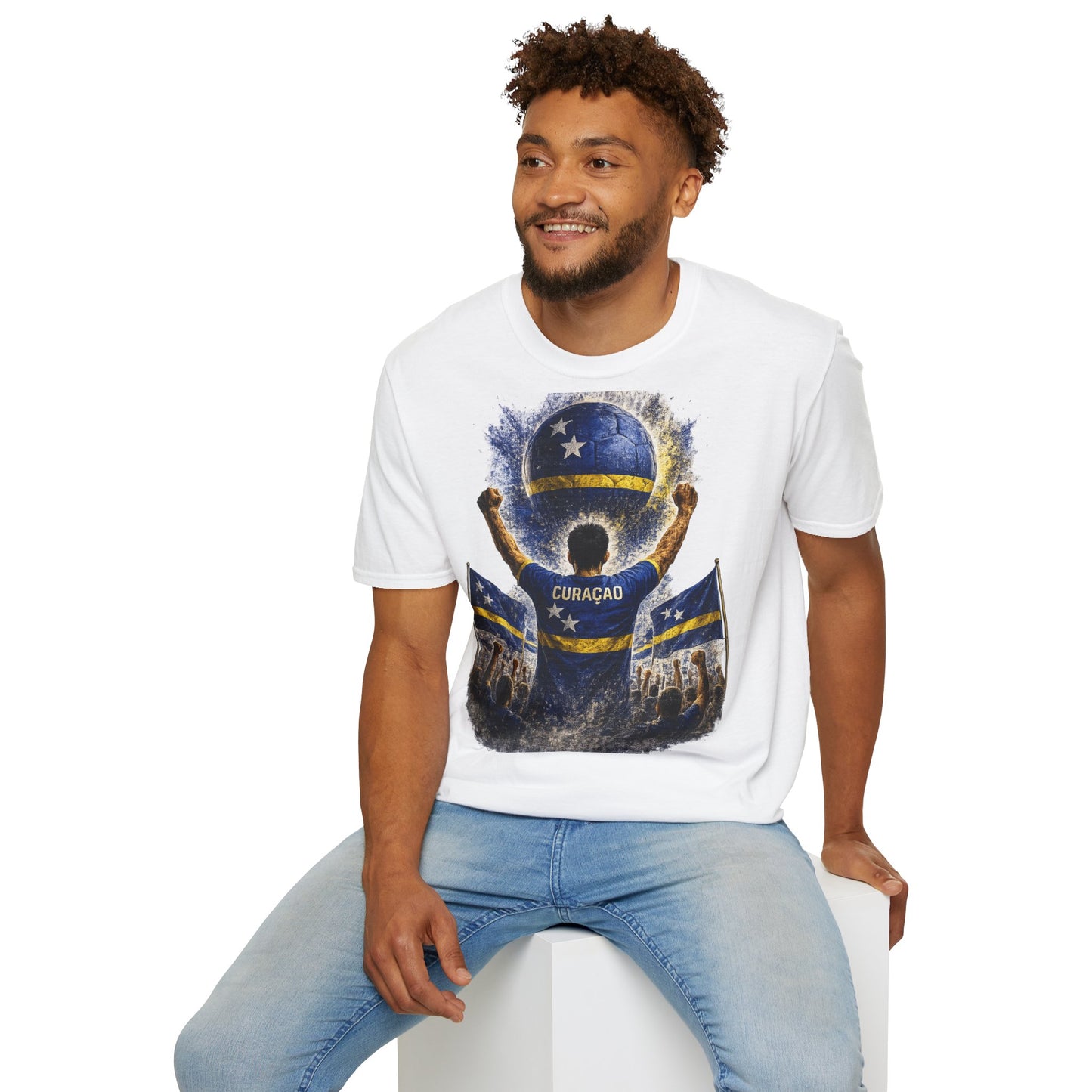 Curaçao Fußball Fan T-Shirt | Curaçao Supporter Shirt | Curacao Fan Design | Fußball Fanartikel | Geschenk für Curaçao Fans