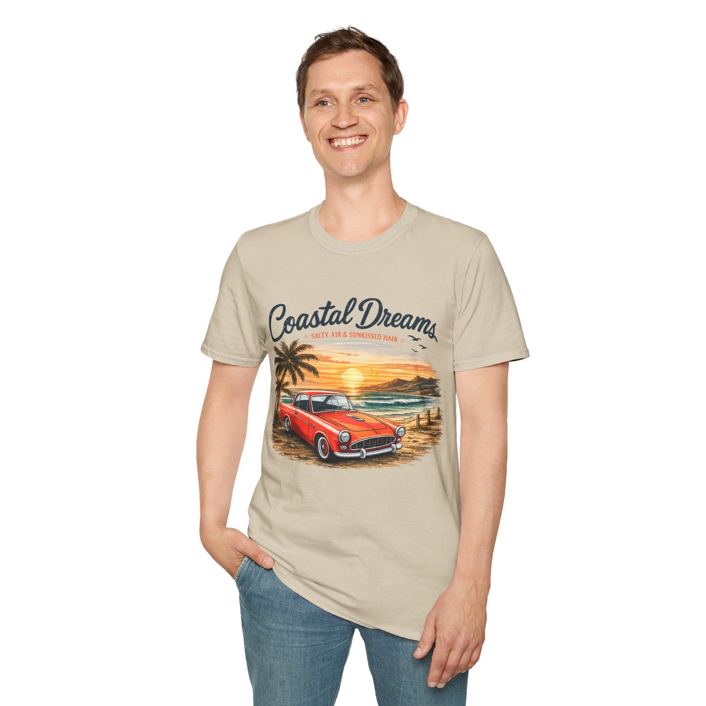 Coastal Dreams T-Shirt – Salzige Luft & Sonnengeküsstes Haar | Vintage Oldtimer Strand Motiv