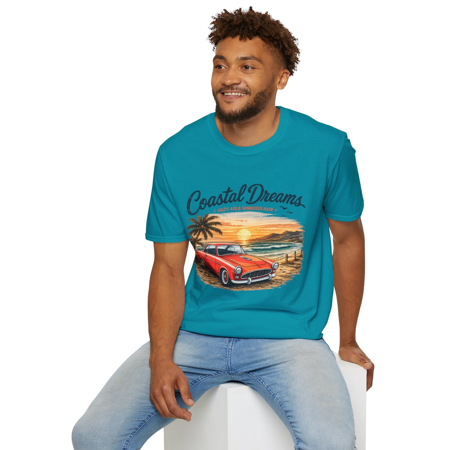 Coastal Dreams T-Shirt – Salzige Luft & Sonnengeküsstes Haar | Vintage Oldtimer Strand Motiv