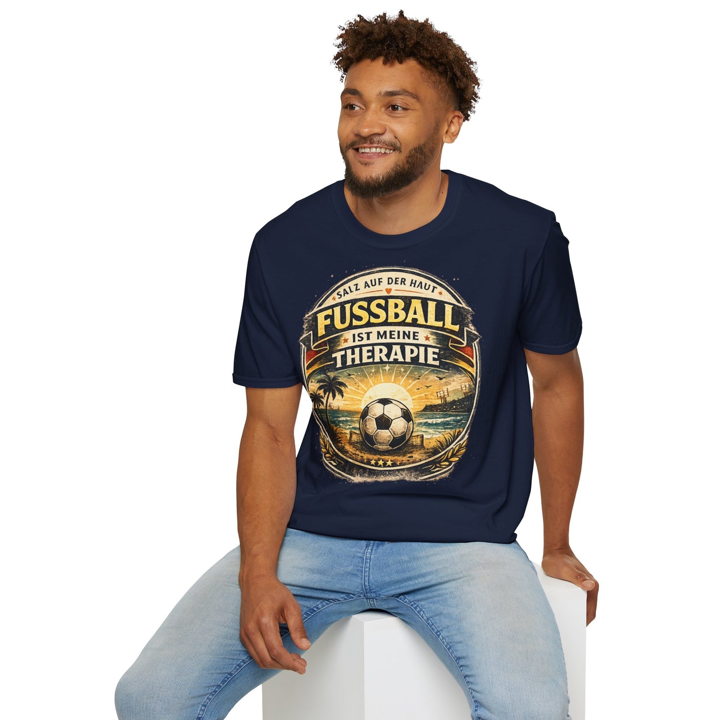 Fußball ist meine Therapie Shirt | Vintage Fußball Sommer Beach Lifestyle T-Shirt