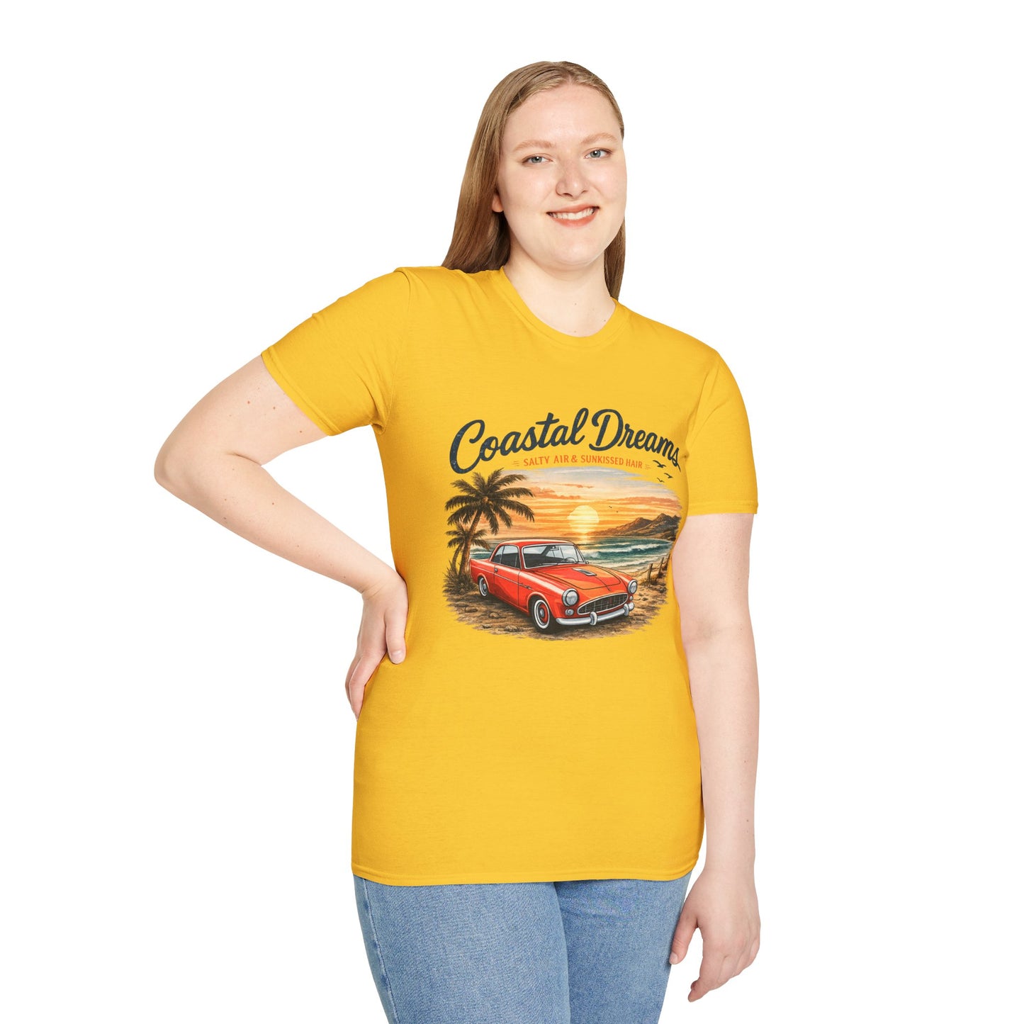 Coastal Dreams T-Shirt – Salzige Luft & Sonnengeküsstes Haar | Vintage Oldtimer Strand Motiv