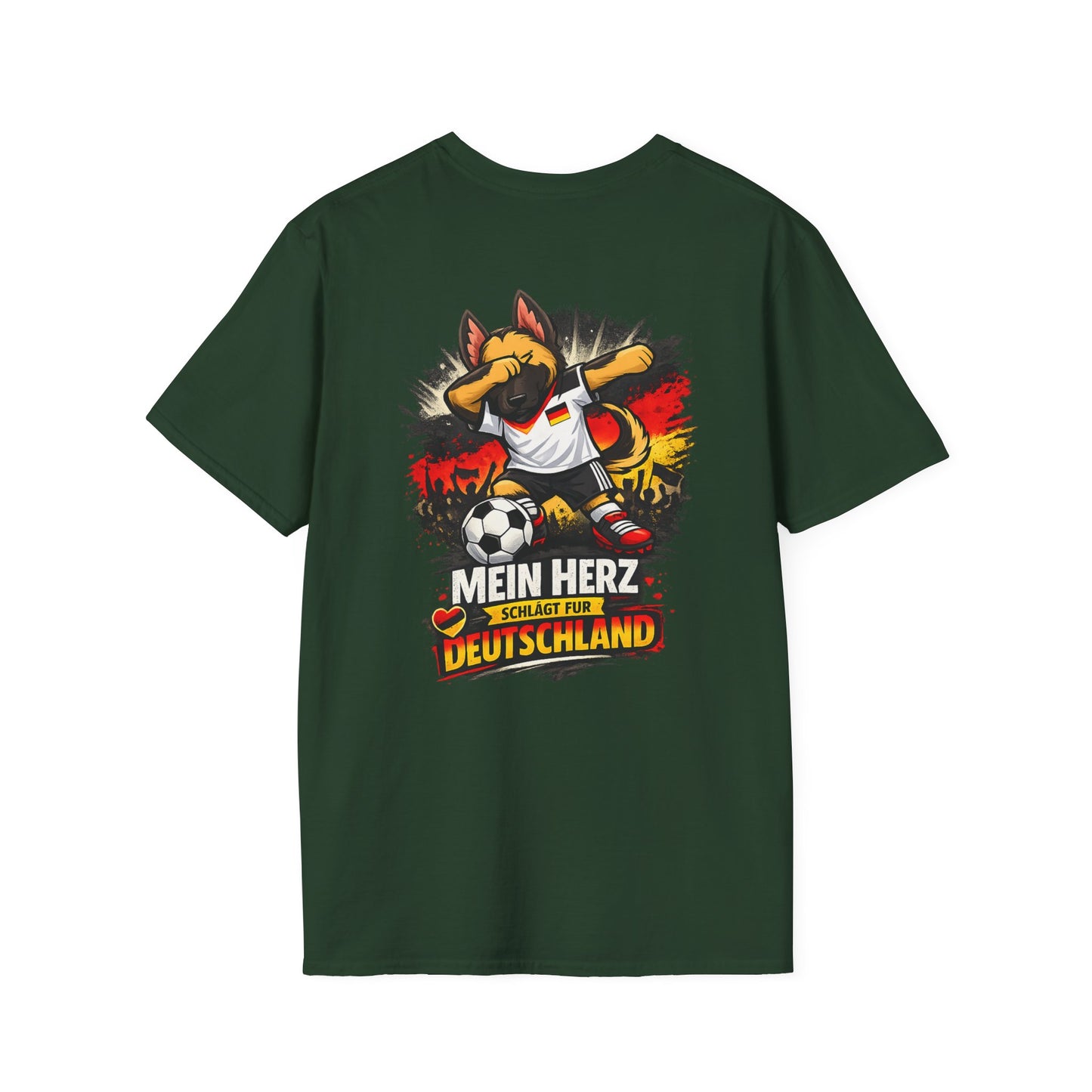 Deutschland Fußball Fan Hund T-Shirt – Front & Back Print Schäferhund Dabbing Fan-Shirt