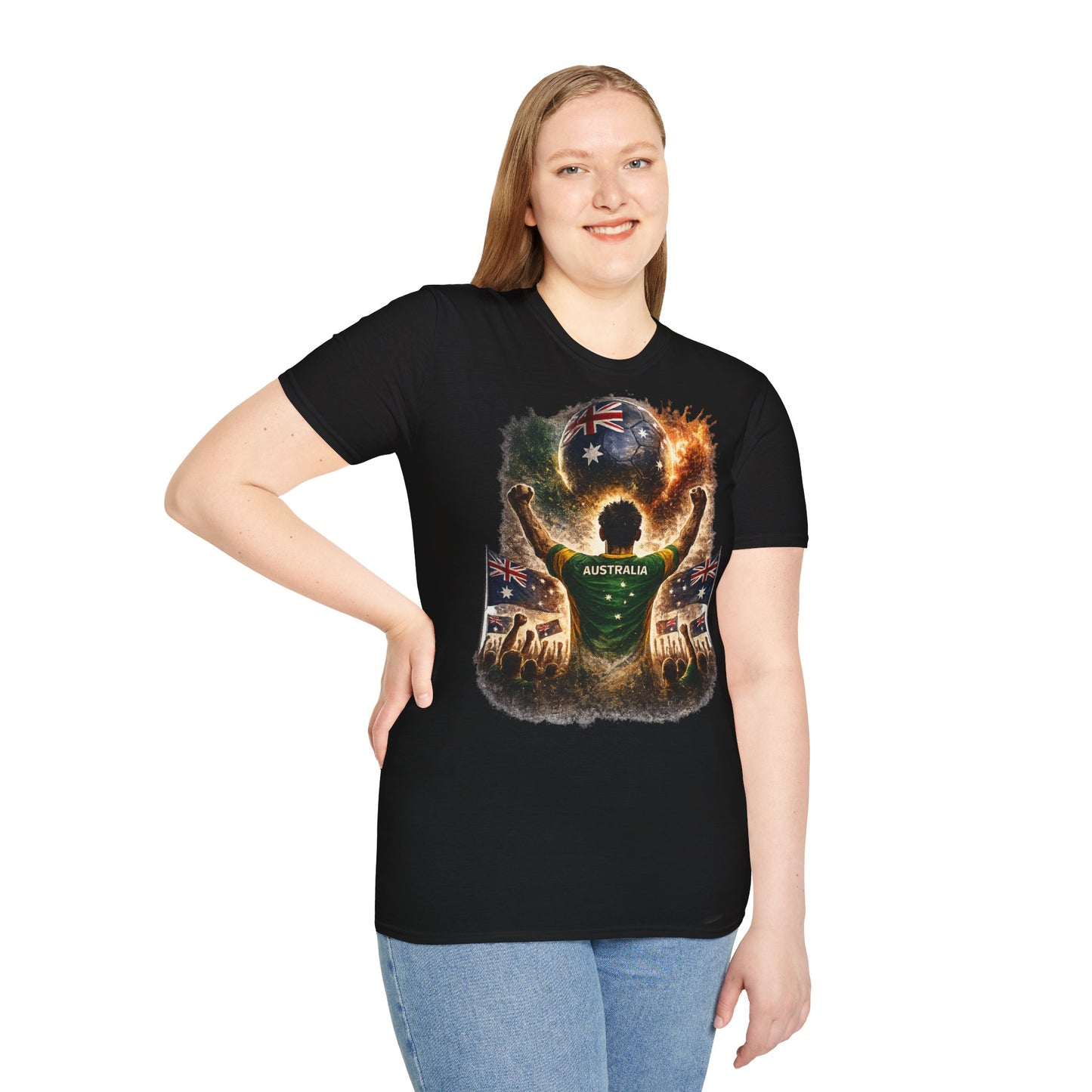 Australien Fußball Fan T-Shirt – Australien Flagge Supporter Design | Fußball Fanartikel | Geschenk für Fußballfans