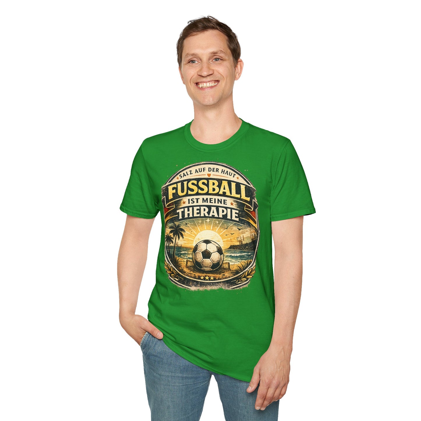 Fußball ist meine Therapie Shirt | Vintage Fußball Sommer Beach Lifestyle T-Shirt