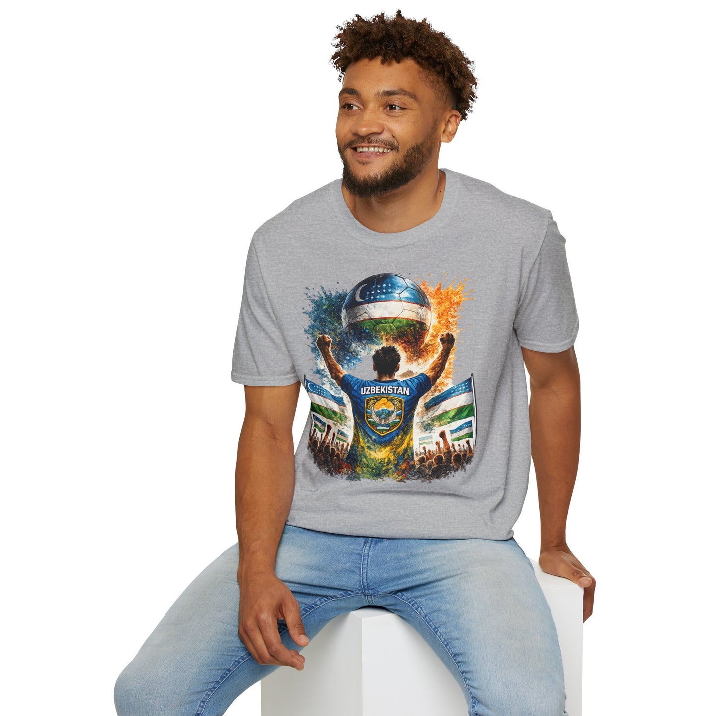 Usbekistan Fußball Fan T-Shirt – Usbekistan Flagge Supporter Design | Fußball Fanartikel | Geschenk für Fußballfans