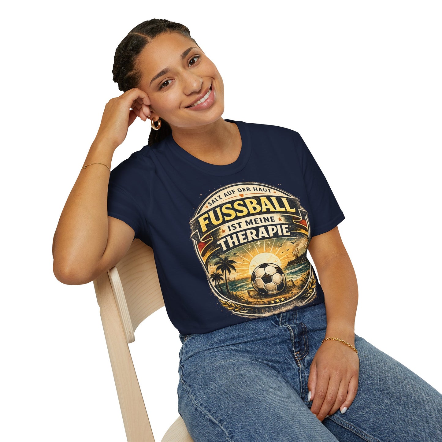 Fußball ist meine Therapie Shirt | Vintage Fußball Sommer Beach Lifestyle T-Shirt