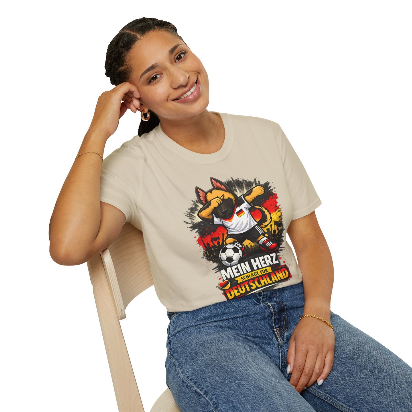 Deutschland Fußball Fan Hund T-Shirt – Schäferhund im Deutschland Trikot | Motivium