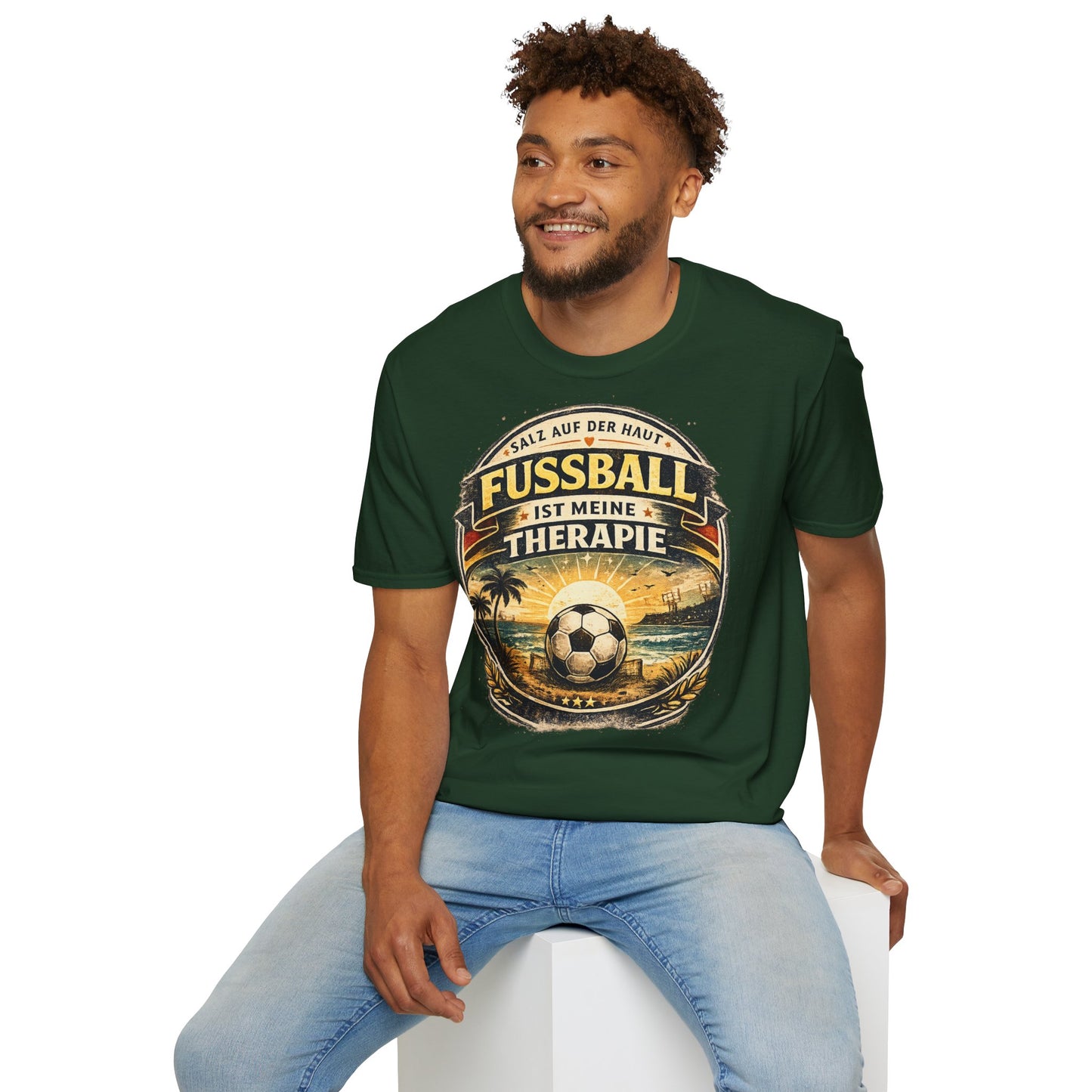 Fußball ist meine Therapie Shirt | Vintage Fußball Sommer Beach Lifestyle T-Shirt