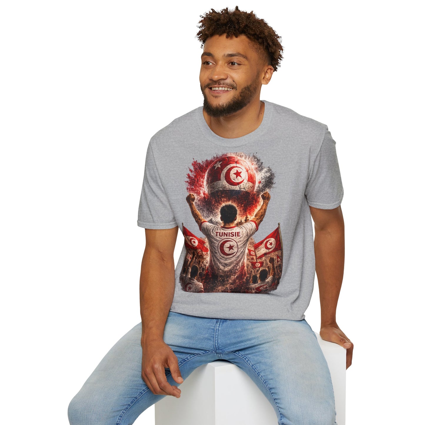 Tunesien Fußball Fan T-Shirt | Tunesien Supporter Shirt | Tunisia Fan Design | Fußball Fanartikel | Geschenk für Tunesien Fans