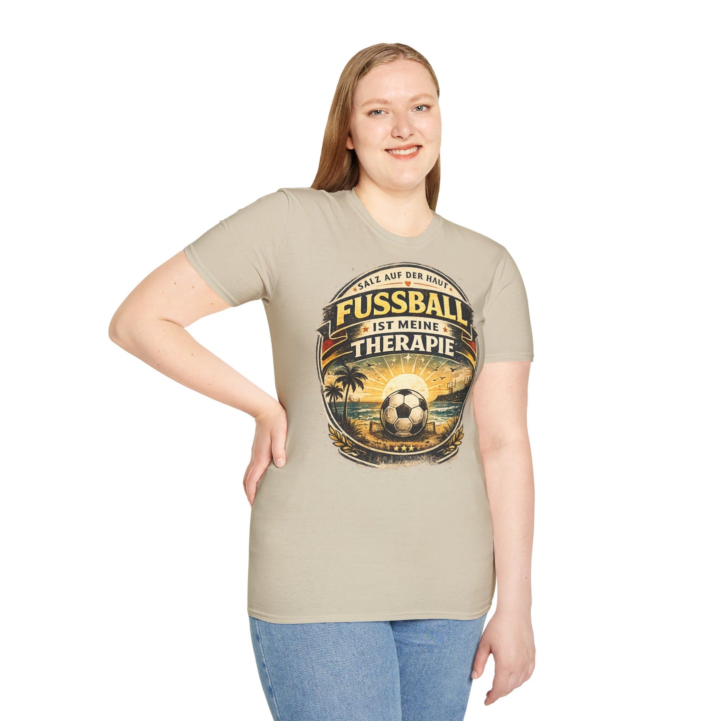 Fußball ist meine Therapie Shirt | Vintage Fußball Sommer Beach Lifestyle T-Shirt