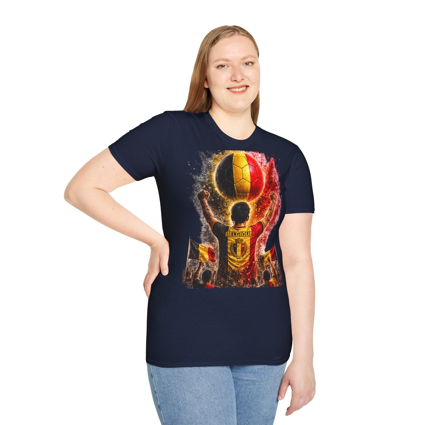 Belgien Fußball Fan T-Shirt | Belgien Supporter Shirt | Belgium Fan Design | Fußball Fanartikel | Geschenk für Belgien Fans