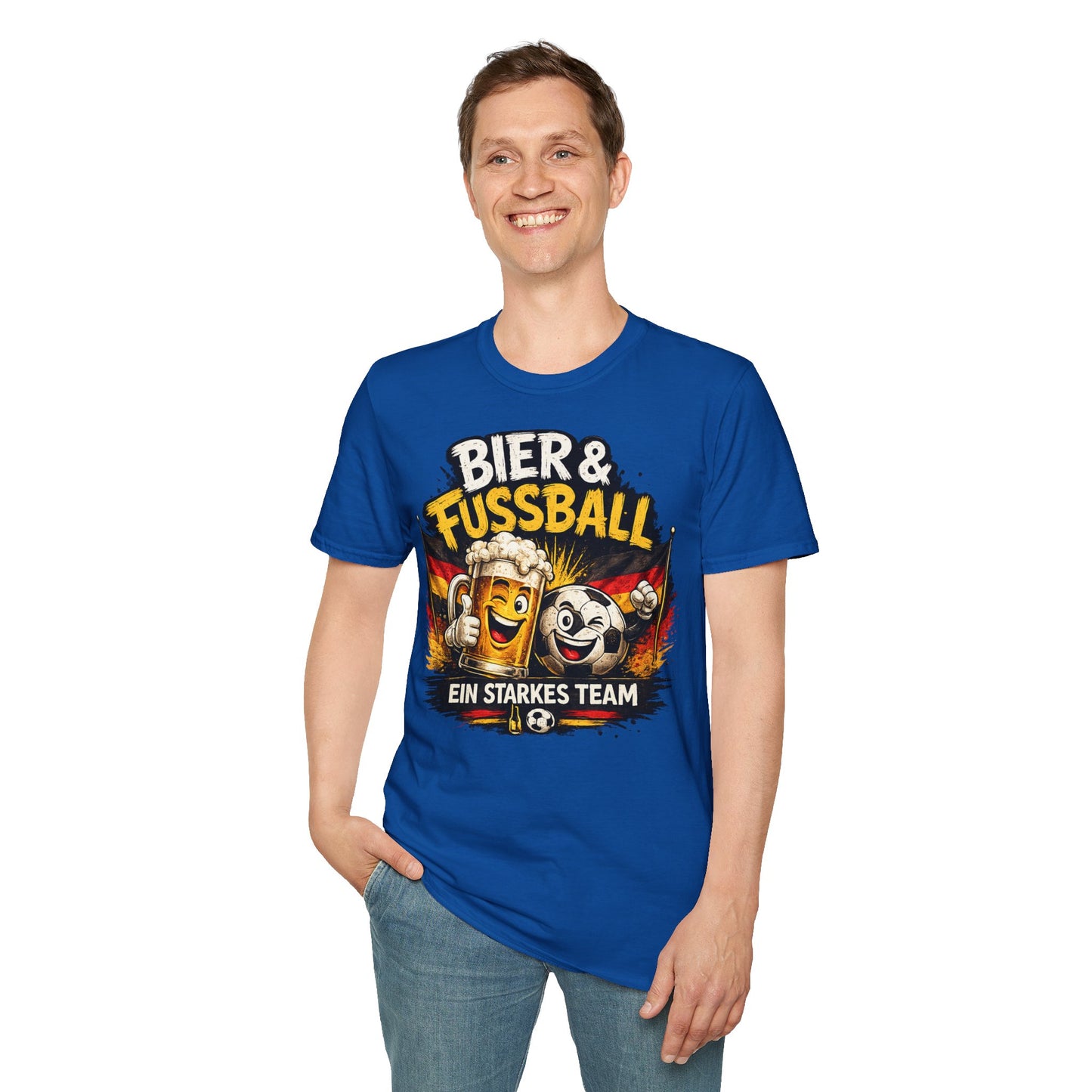 Bier & Fußball – Ein starkes Team | Deutschland Fan T-Shirt | Lustiges Fußball & Bier Design