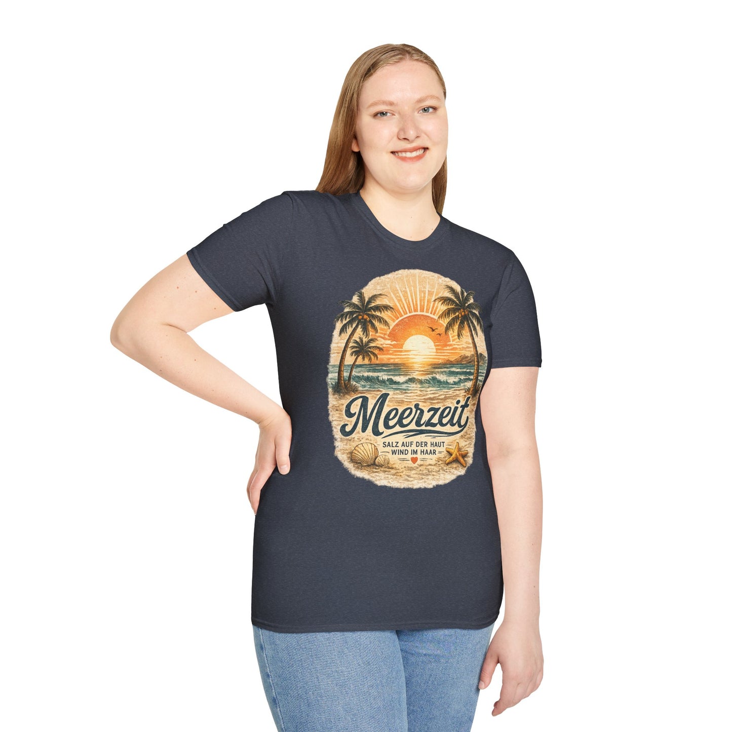 Meerzeit T-Shirt – Salz auf der Haut, Wind im Haar | Vintage Strand Shirt | Sommer Urlaub Meer Geschenk