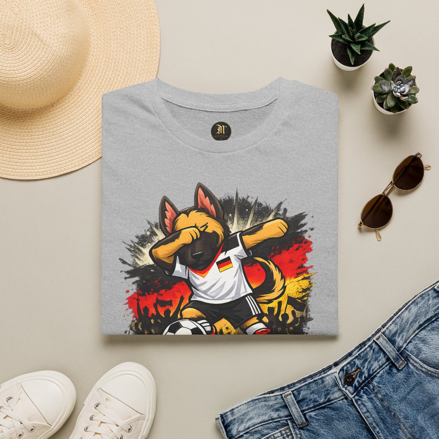 Deutschland Fußball Fan Hund T-Shirt – Schäferhund im Deutschland Trikot | Motivium