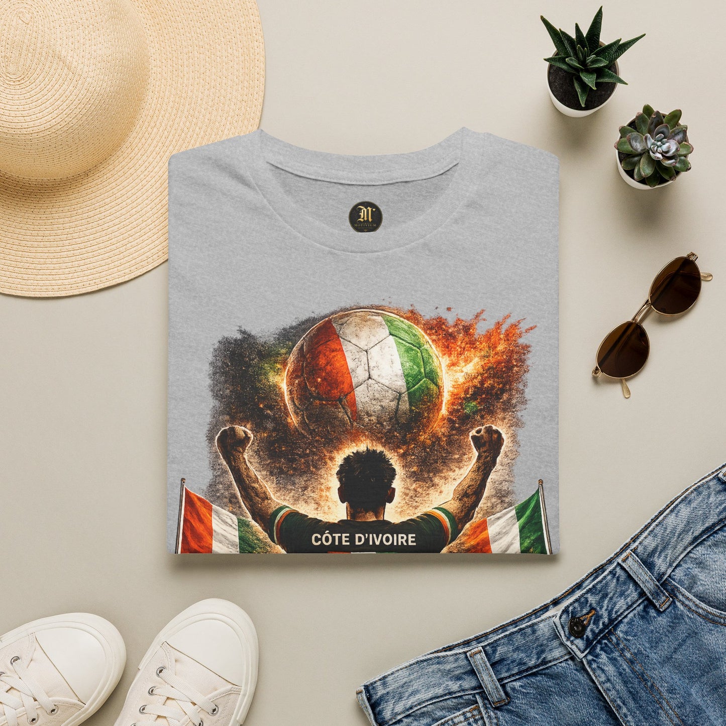 Elfenbeinküste Fußball Fan T-Shirt – Côte d'Ivoire Flagge Supporter Design | Fußball Fanartikel | Geschenk für Fußballfans