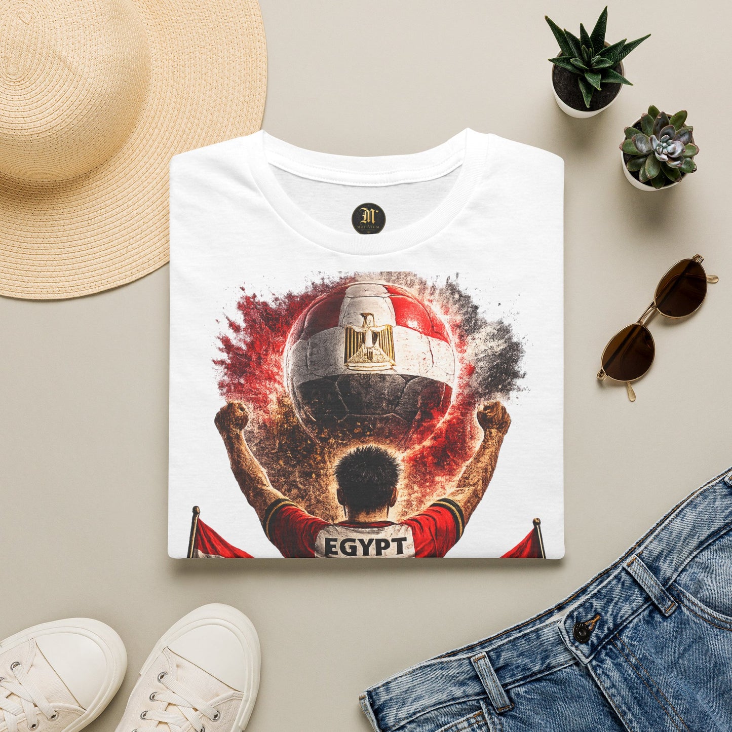 Ägypten Fußball Fan T-Shirt | Egypt Supporter Shirt | Egypt Fan Design | Fußball Fanartikel | Geschenk für Ägypten Fans
