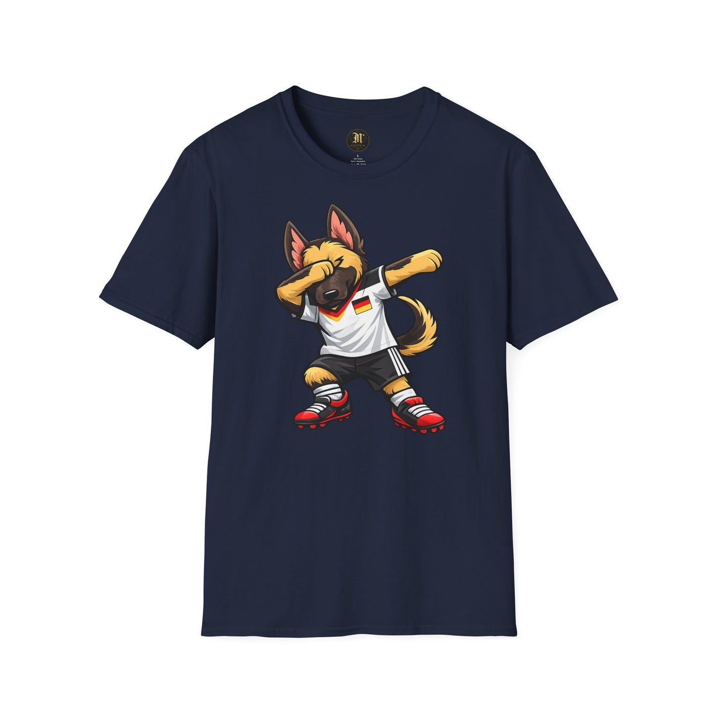 Deutschland Fußball Fan Hund T-Shirt – Dabbing Schäferhund im Deutschland Trikot