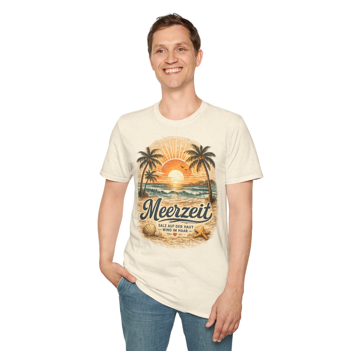Meerzeit T-Shirt – Salz auf der Haut, Wind im Haar | Vintage Strand Shirt | Sommer Urlaub Meer Geschenk