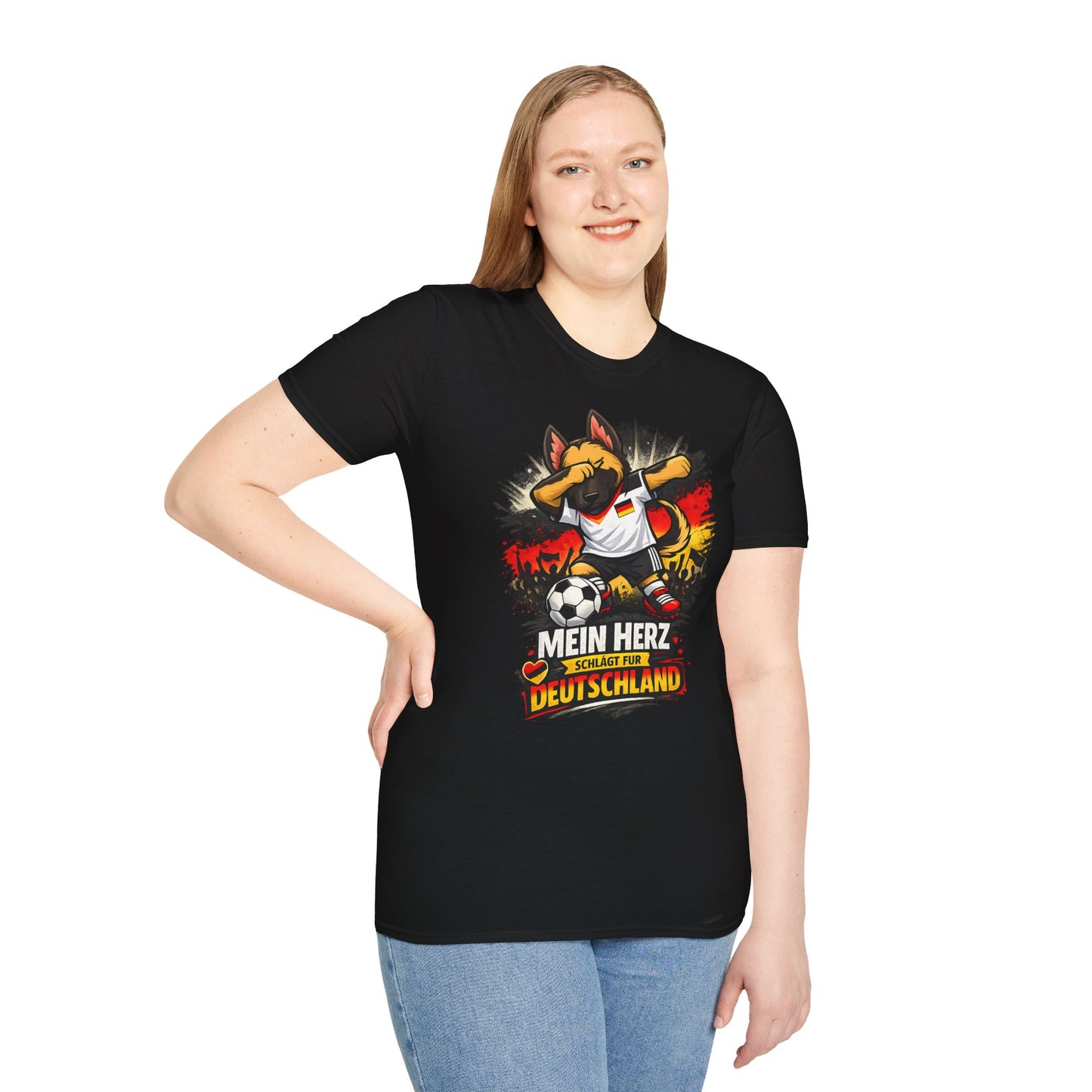 Deutschland Fußball Fan Hund T-Shirt – Schäferhund im Deutschland Trikot | Motivium