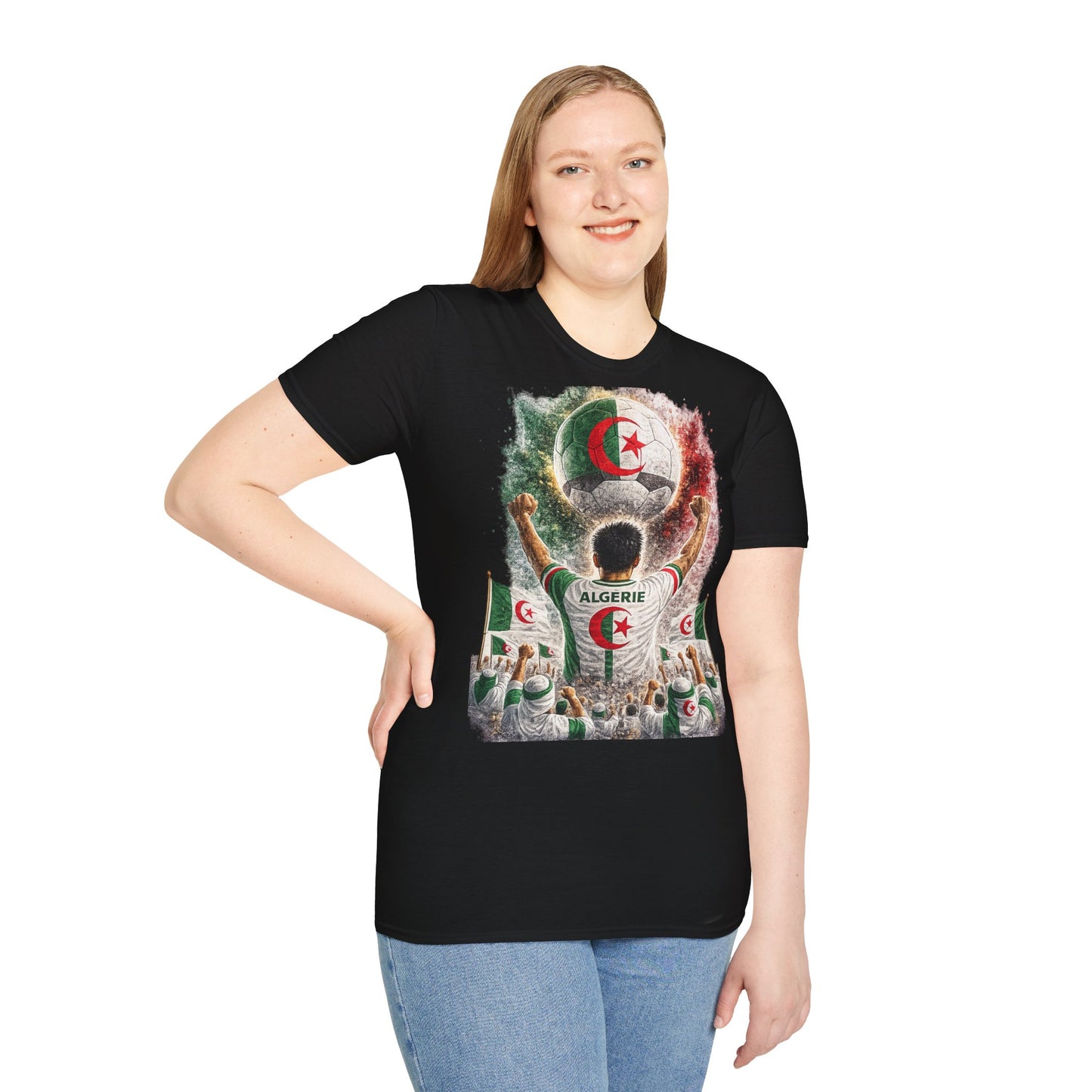 Algerien Fußball Fan T-Shirt | Algerien Supporter Shirt | Algeria Fan Design | Fußball Fanartikel | Geschenk für Algerien Fans
