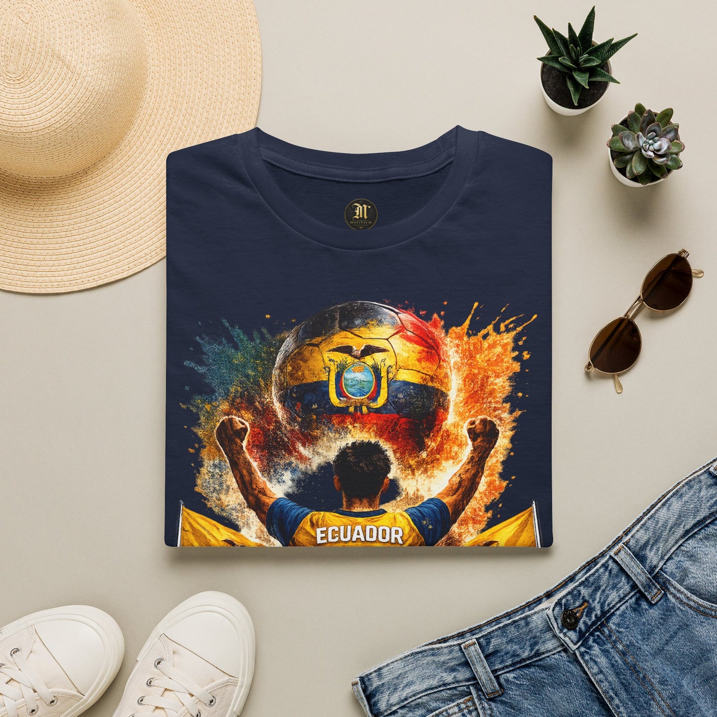 Ecuador Fußball Fan T-Shirt – Ecuador Flagge Supporter Design | Fußball Fanartikel | Geschenk für Fußballfans