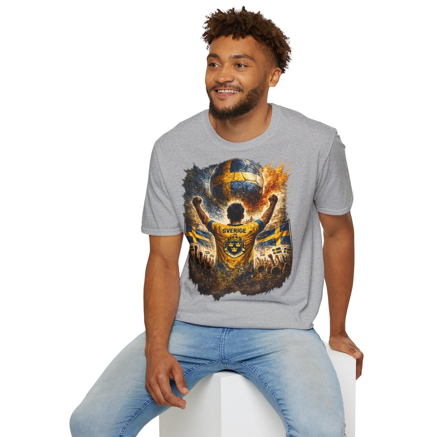 Schweden Fußball Fan T-Shirt – Schweden Flagge Supporter Design | Fußball Fanartikel | Geschenk für Fußballfans