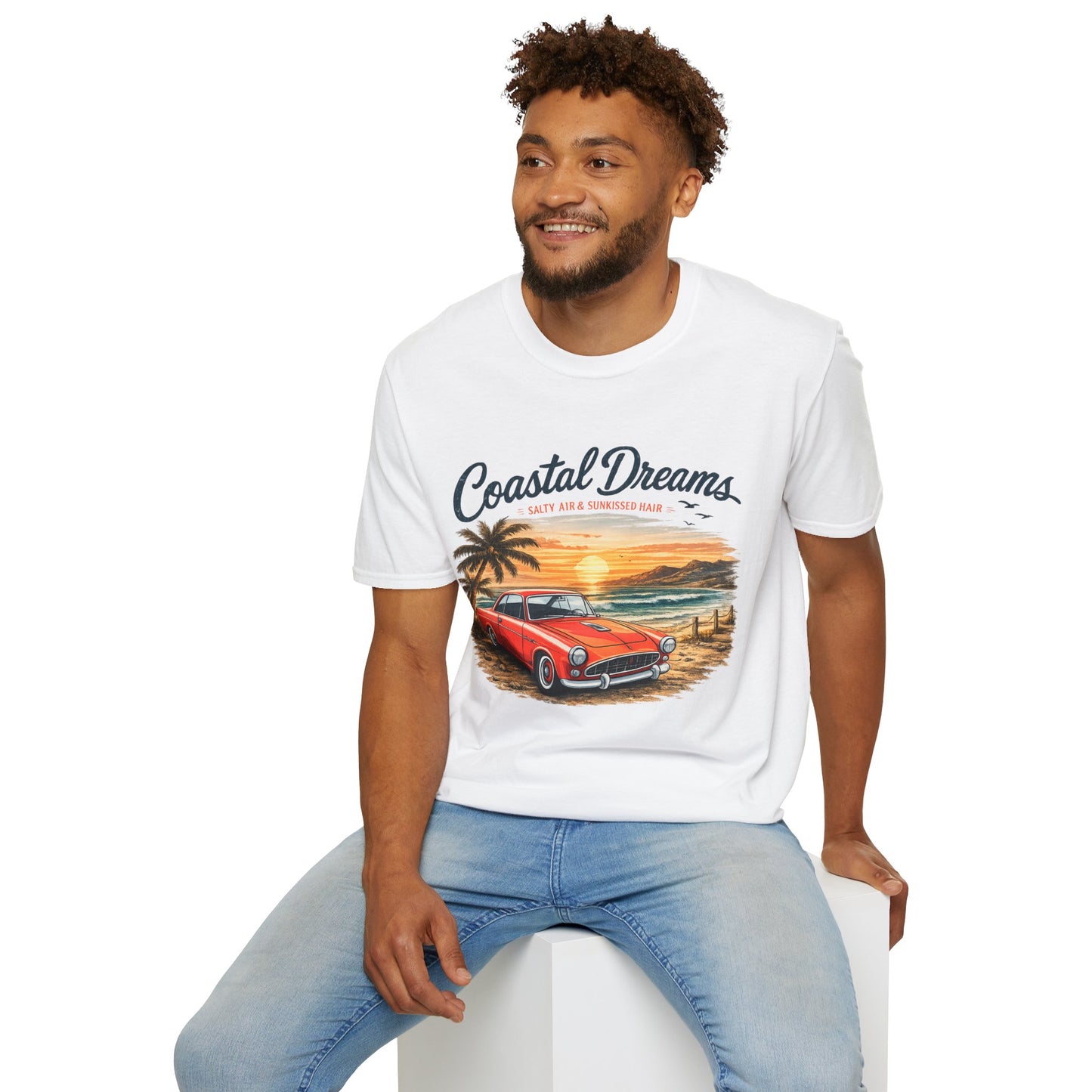 Coastal Dreams T-Shirt – Salzige Luft & Sonnengeküsstes Haar | Vintage Oldtimer Strand Motiv