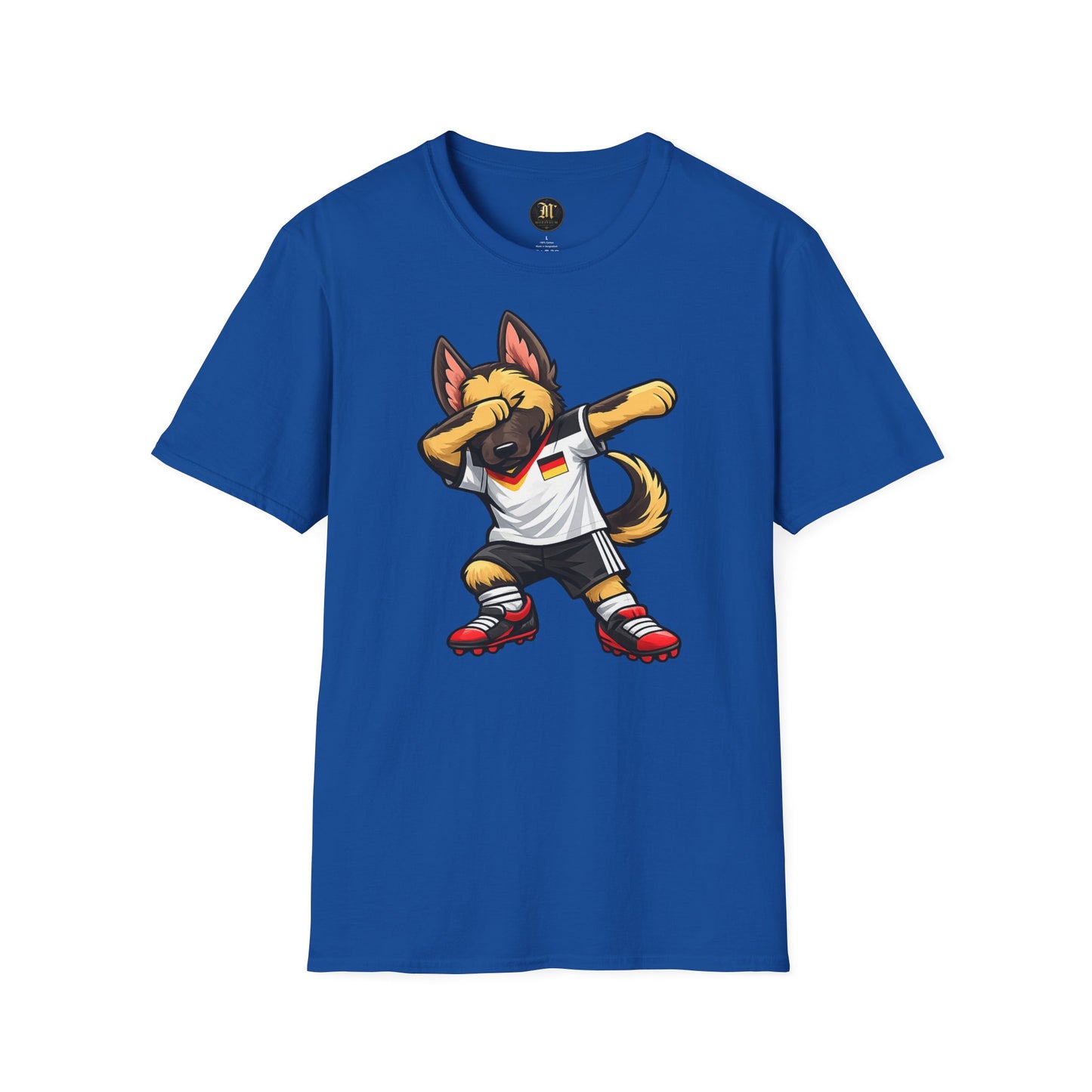 Deutschland Fußball Fan Hund T-Shirt – Dabbing Schäferhund im Deutschland Trikot