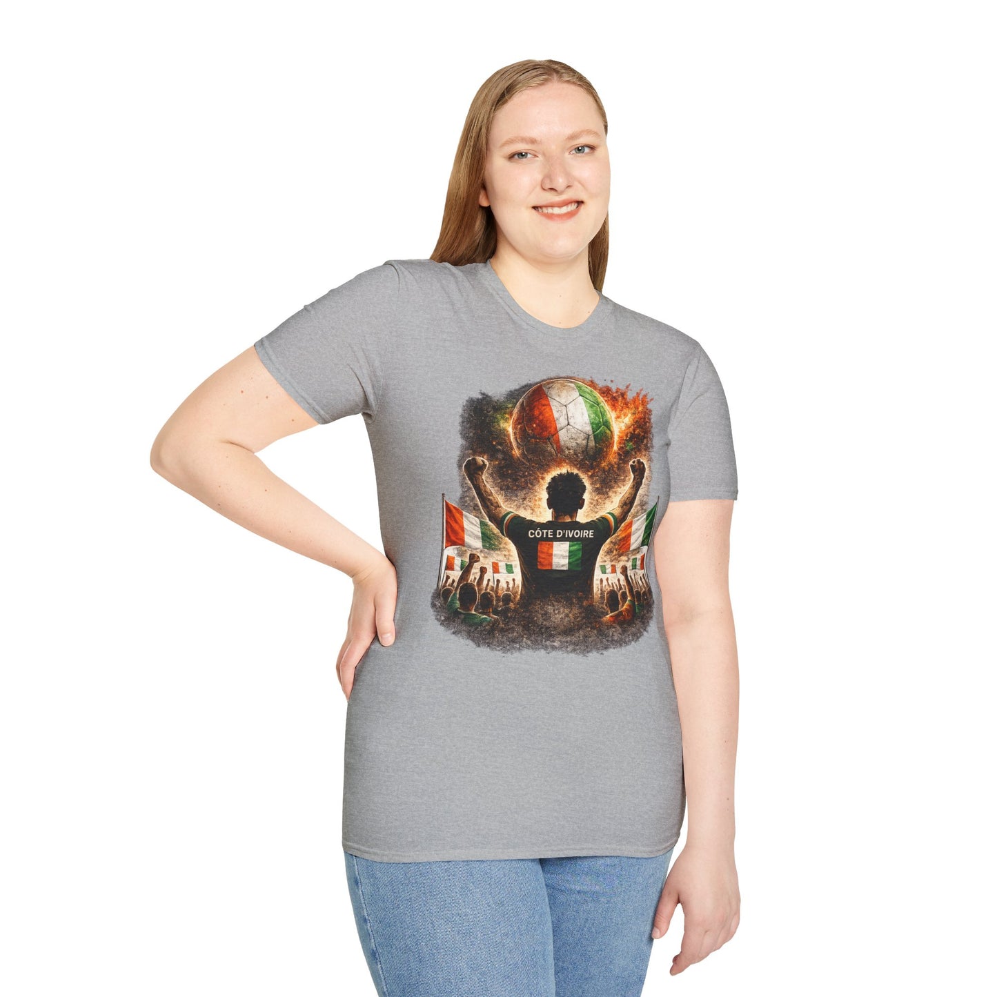 Elfenbeinküste Fußball Fan T-Shirt – Côte d'Ivoire Flagge Supporter Design | Fußball Fanartikel | Geschenk für Fußballfans
