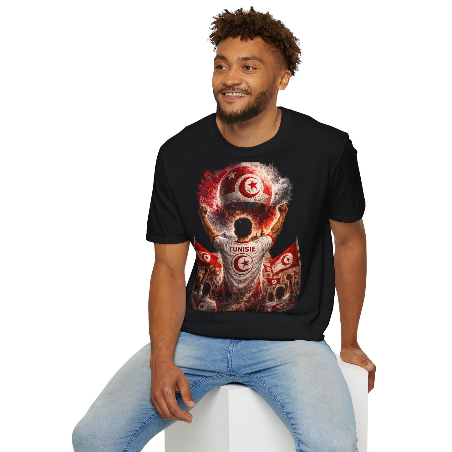 Tunesien Fußball Fan T-Shirt | Tunesien Supporter Shirt | Tunisia Fan Design | Fußball Fanartikel | Geschenk für Tunesien Fans