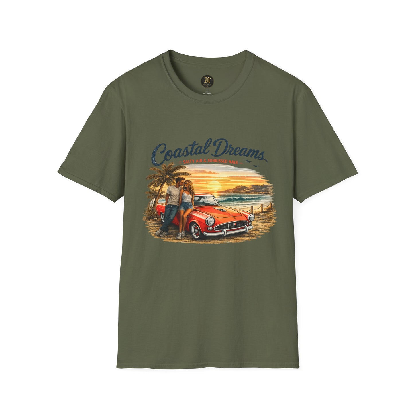 Coastal Dreams T-Shirt – Salty Air & Sunkissed Hair | Vintage Strand Oldtimer Paar Design | Sommer Shirt