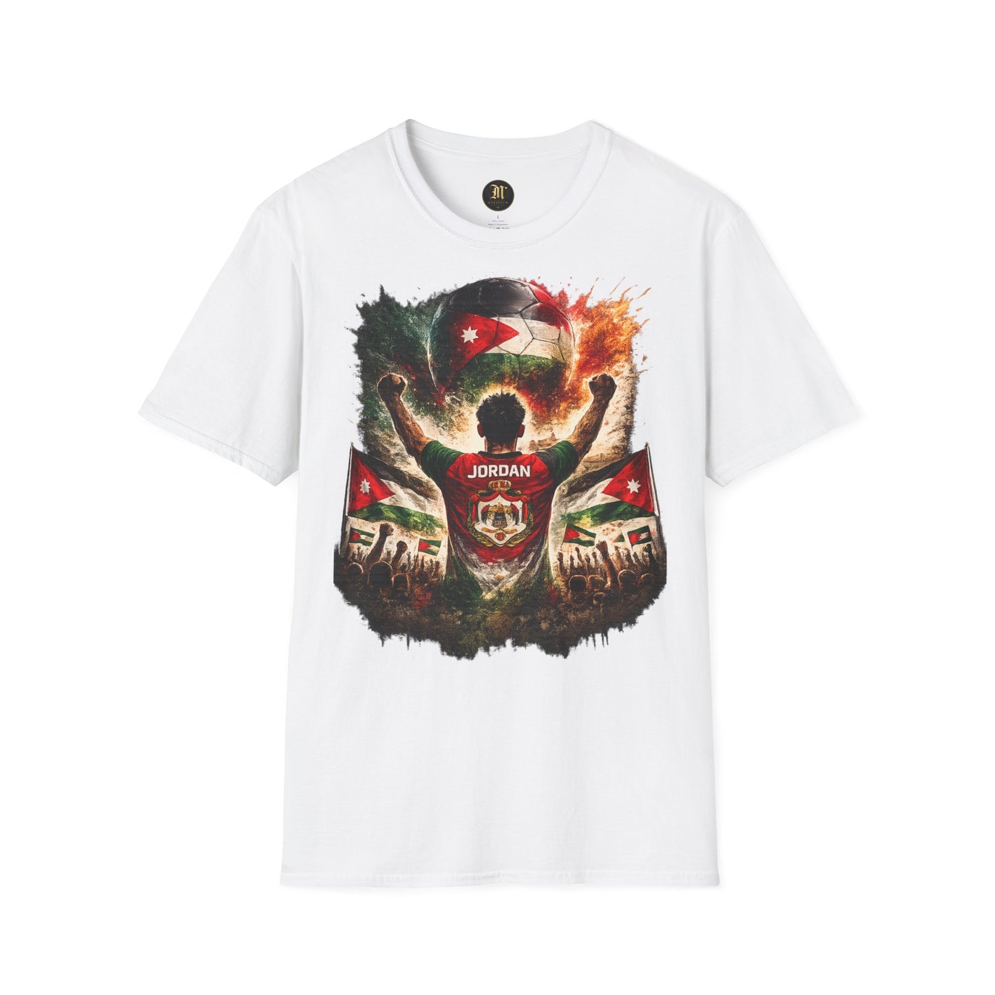 Jordanien Fußball Fan T-Shirt – Jordanien Flagge Supporter Design | Fußball Fanartikel | Geschenk für Fußballfans