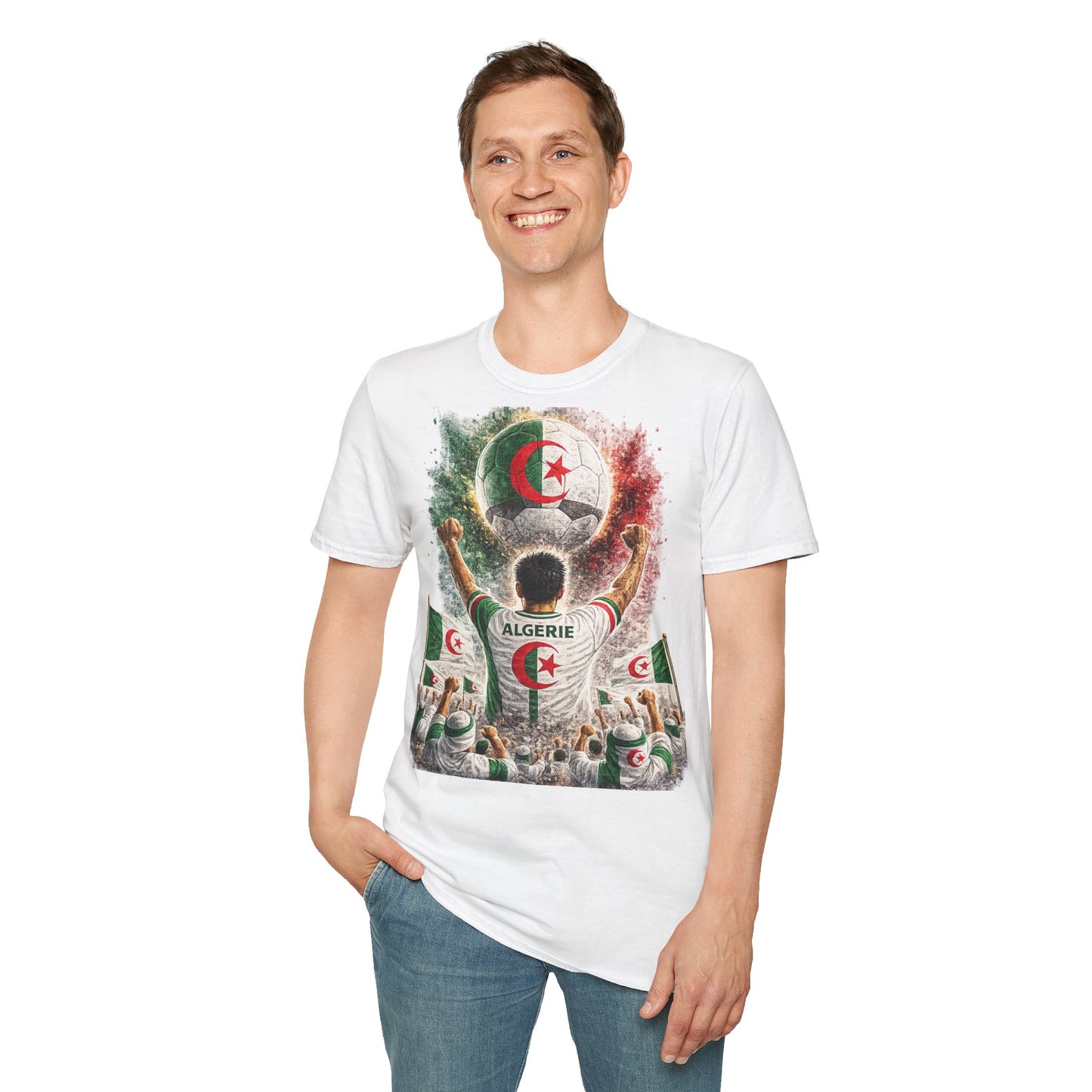 Algerien Fußball Fan T-Shirt | Algerien Supporter Shirt | Algeria Fan Design | Fußball Fanartikel | Geschenk für Algerien Fans