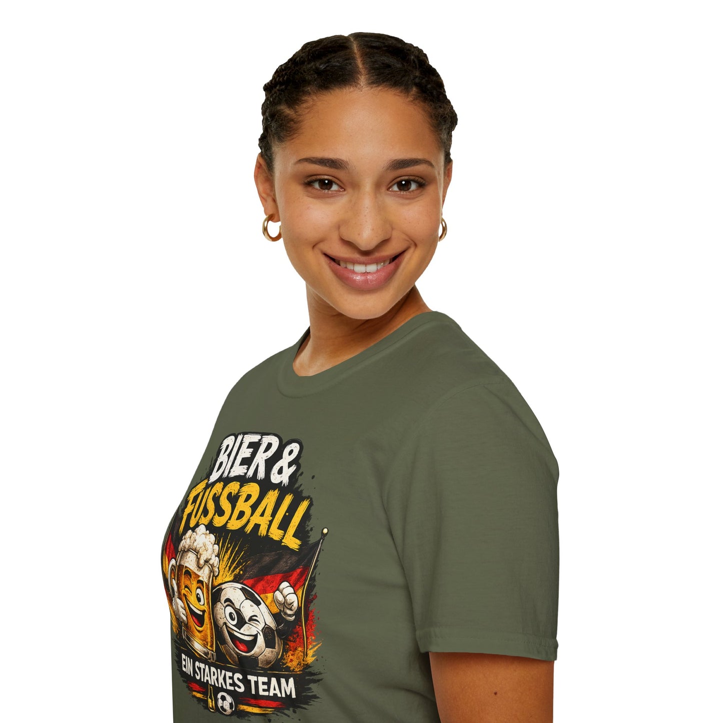 Bier & Fußball – Ein starkes Team | Deutschland Fan T-Shirt | Lustiges Fußball & Bier Design