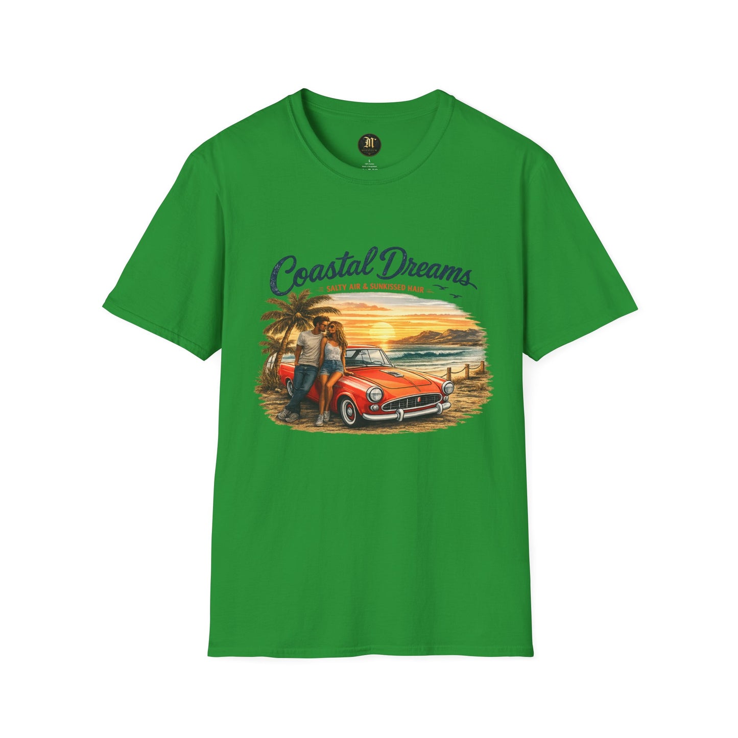 Coastal Dreams T-Shirt – Salty Air & Sunkissed Hair | Vintage Strand Oldtimer Paar Design | Sommer Shirt