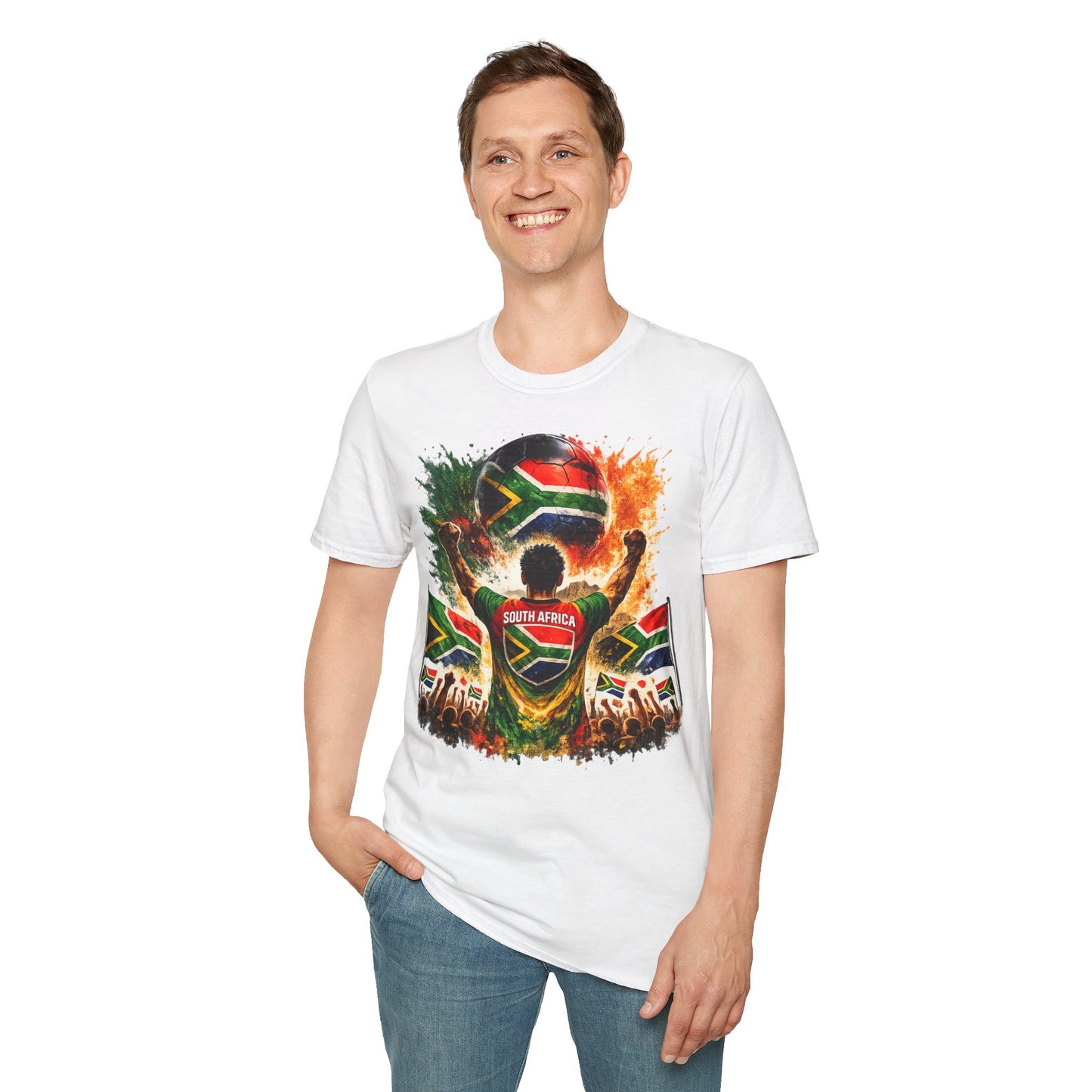 Südafrika Fußball Fan T-Shirt – Südafrika Flagge Supporter Design | Fußball Fanartikel | Geschenk für Fußballfans