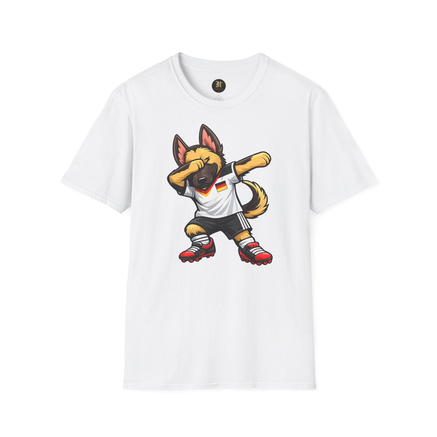 Deutschland Fußball Fan Hund T-Shirt – Dabbing Schäferhund im Deutschland Trikot